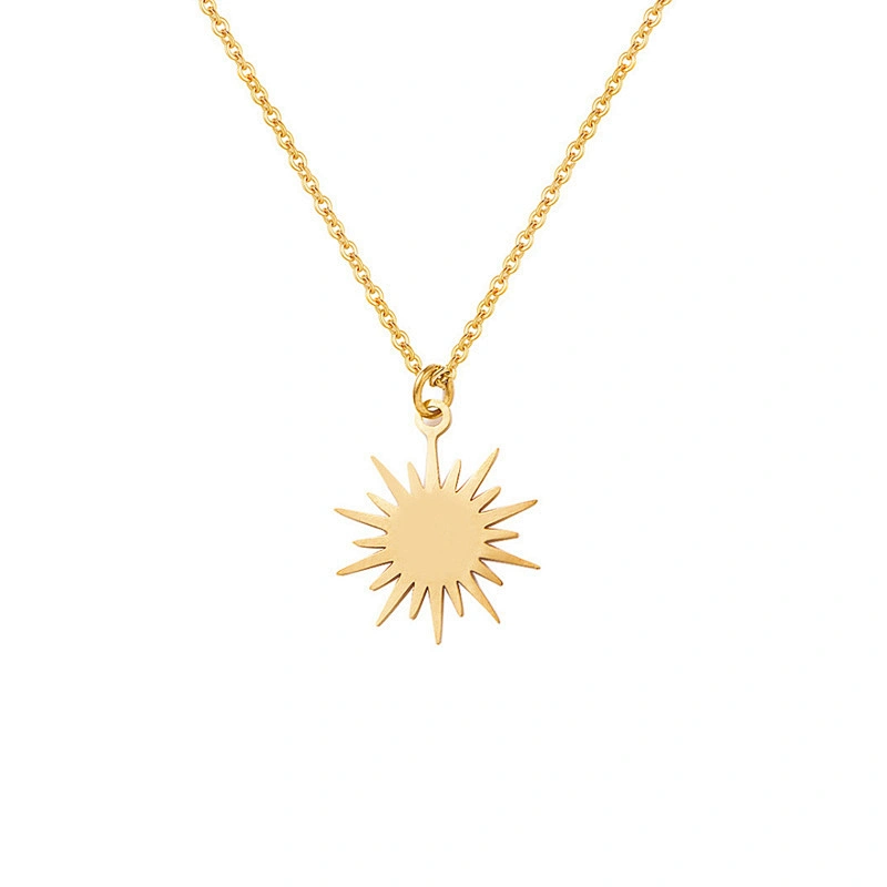 Stainless Steel Simple Chain Necklace Irregular Pendants