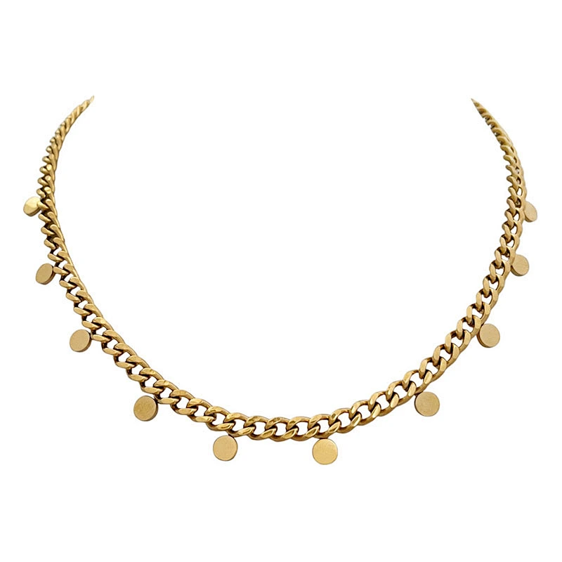 Small Wafer Pendant Necklace Simple Style Necklace Women