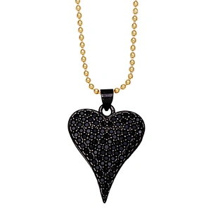 Heart Shaped Pendant Brass Necklace Micro Setting Jewelry