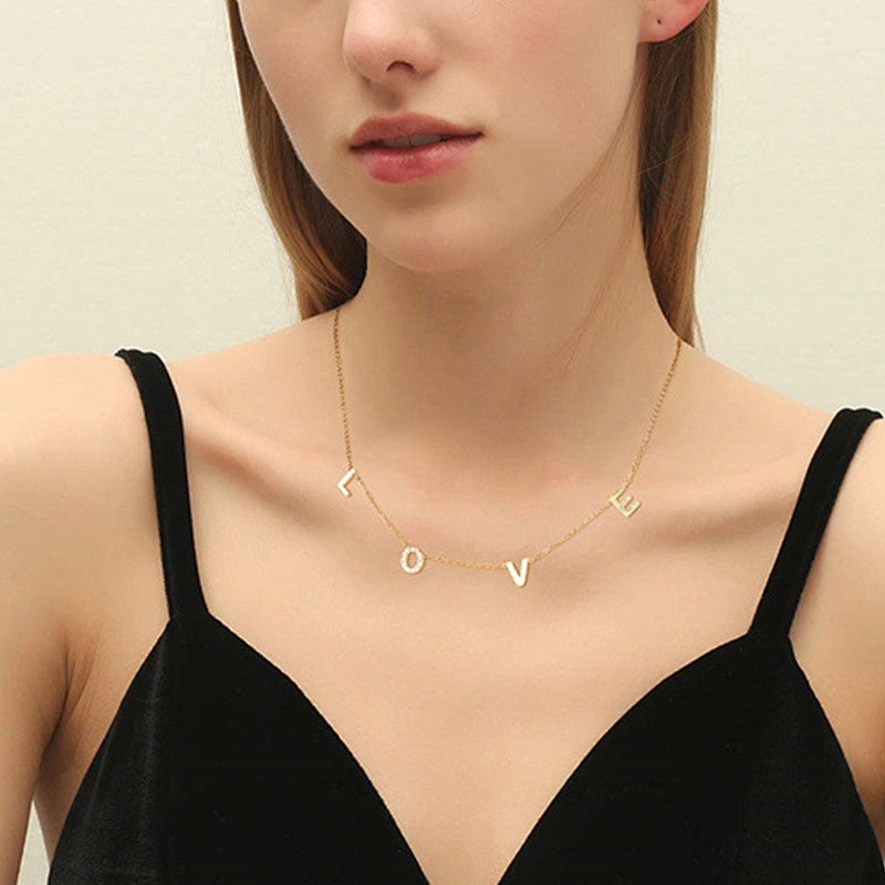 LOVE Letter Pendant Necklace Jewelry Manufacturers Wholesale