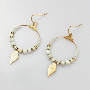 Bohemian Titanium Steel Natural Stone Earrings Women