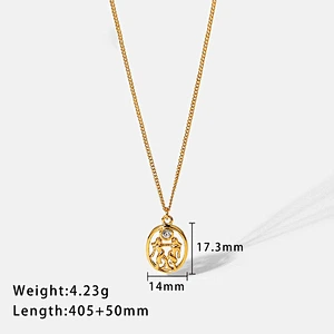 Fashion Hollow Zircon Pendant Necklace Jewelry