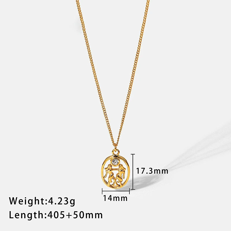 Fashion Hollow Zircon Pendant Necklace Jewelry