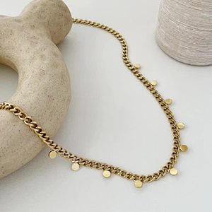 Small Wafer Pendant Necklace Simple Style Necklace Women