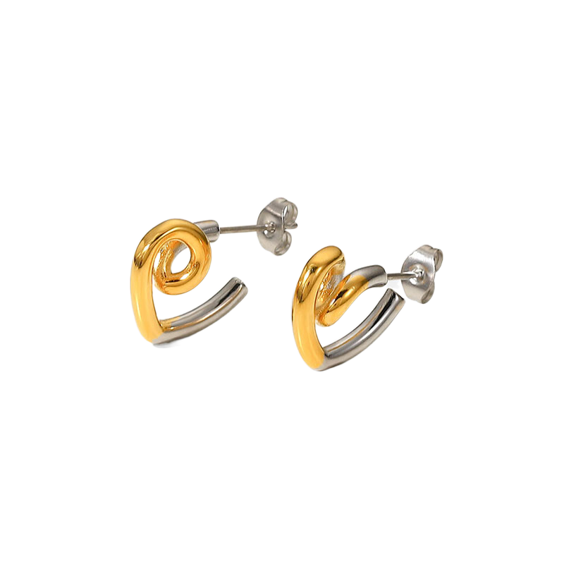 Steel Heart Earrings Titanium Stud Earrings Jewelry