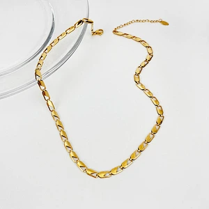 Simple Jewelry Chain Bracelet Stainless Steel Necklace Set