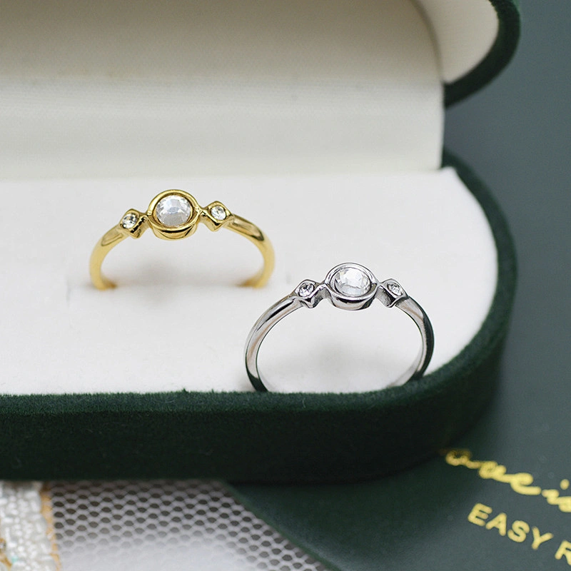 Luxury Design Diamond Titanium Steel Rings Womens Jewelry