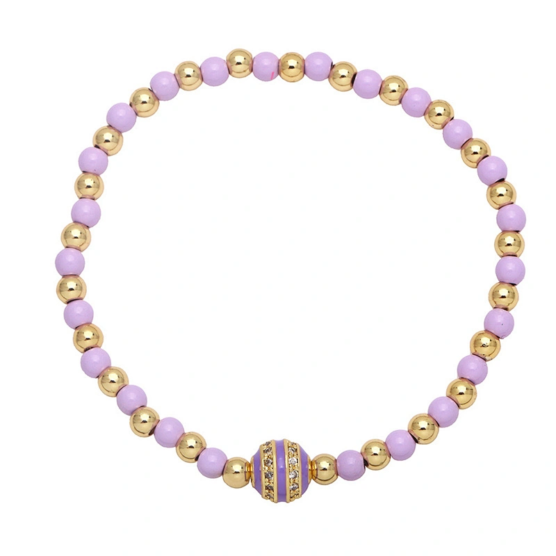 Couples Bracelets Men Women Zircon Enamel Beads Bracelet