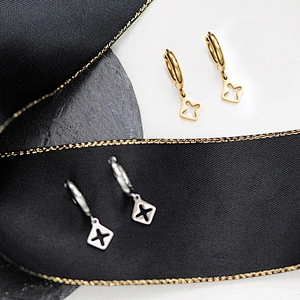 Fashion Steel Hollow Cross Earrings Wholesale