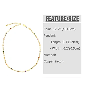 Necklace Bracelet Jewlry Set Colorful Zirconia Brass Jewelry