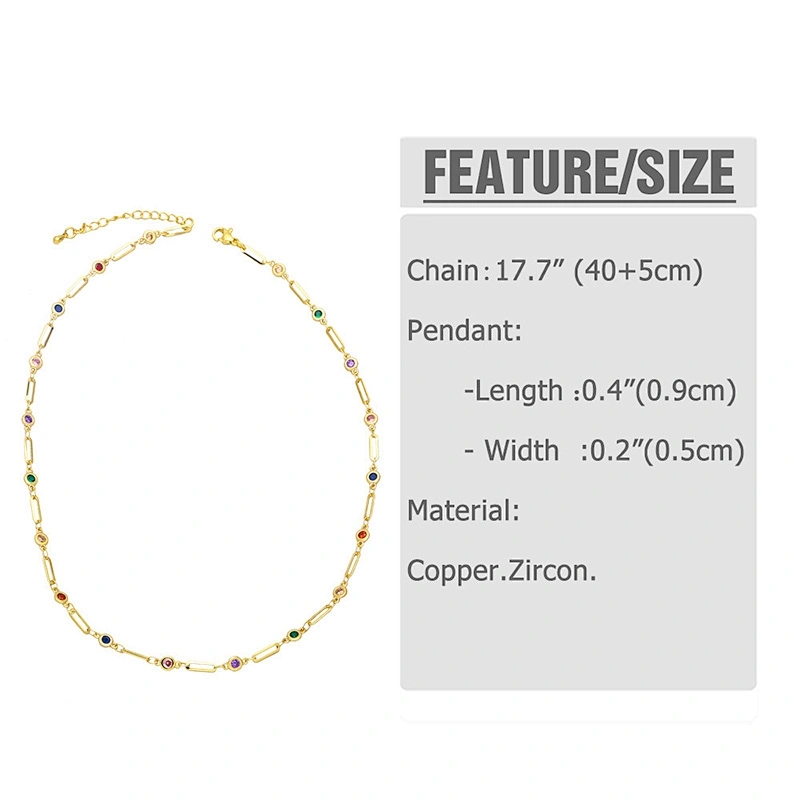 Necklace Bracelet Jewlry Set Colorful Zirconia Brass Jewelry