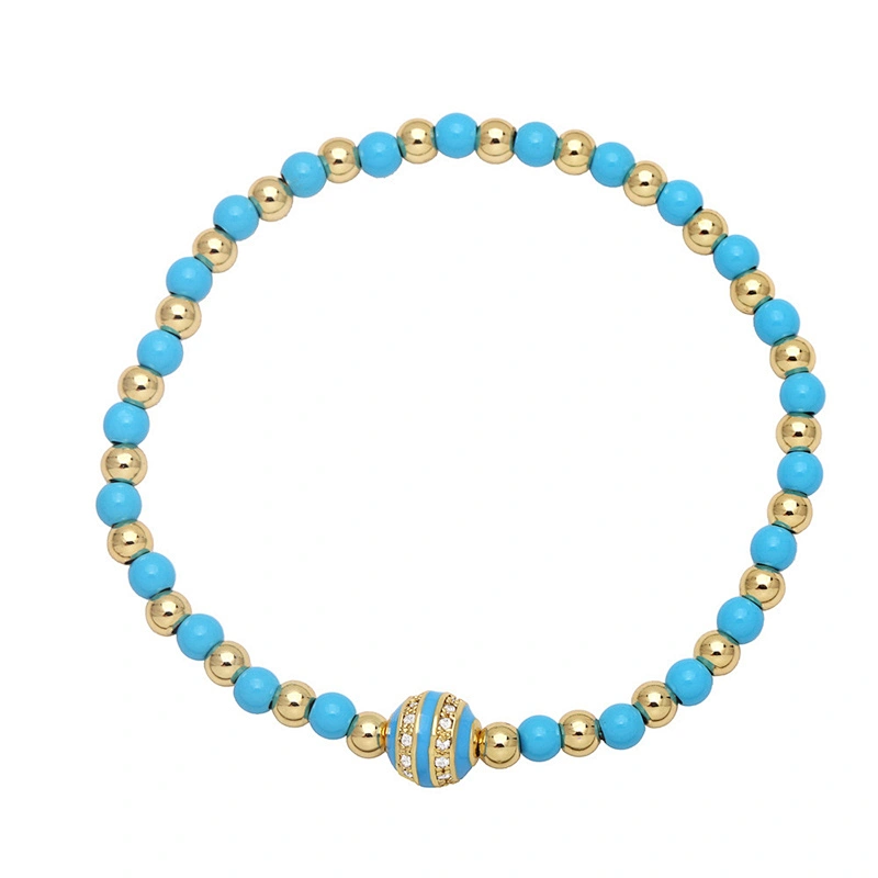 Couples Bracelets Men Women Zircon Enamel Beads Bracelet