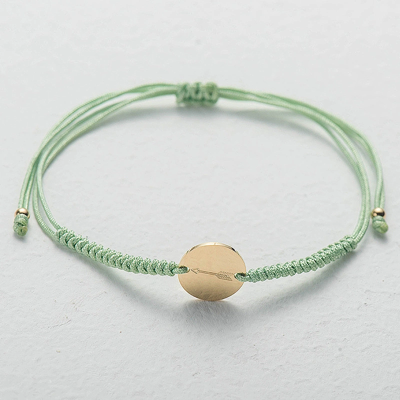 Stainless Steel Braided Rope Bracelet Coin Shape Chips Anklet