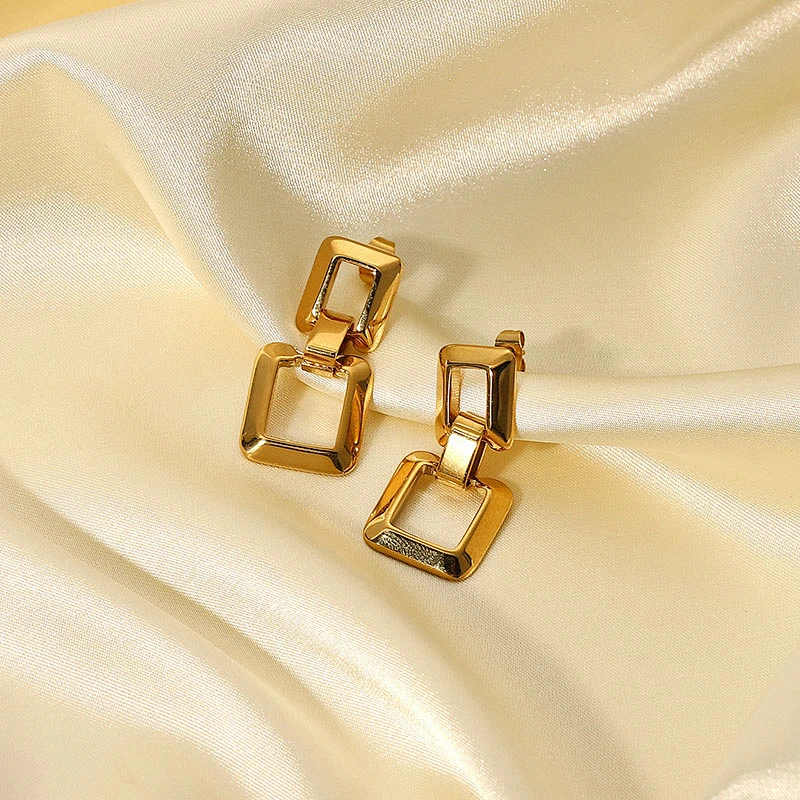 Creative Hollow Square Earrings Geometric Jewelry Women