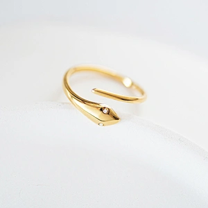 Fashion Snake Ring Open Adjustable Stainless Steel Ring