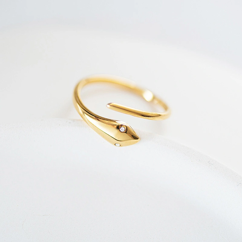Fashion Snake Ring Open Adjustable Stainless Steel Ring