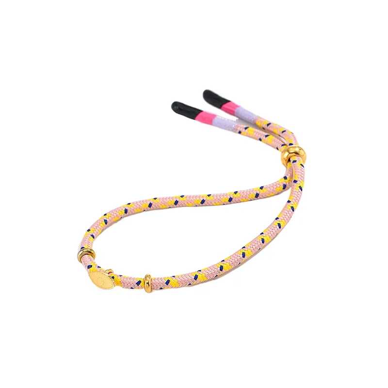 Simple Colorful Braided Bracelet Gold Eye Pendant Bracelet