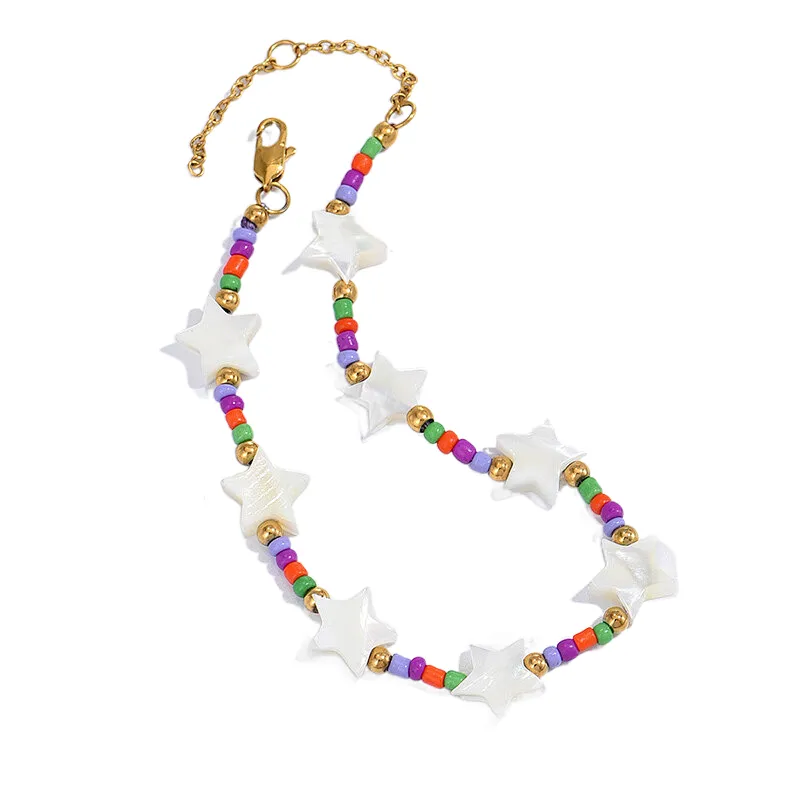 Bohemian Colorful Beaded Bracelet White Star Bracelet