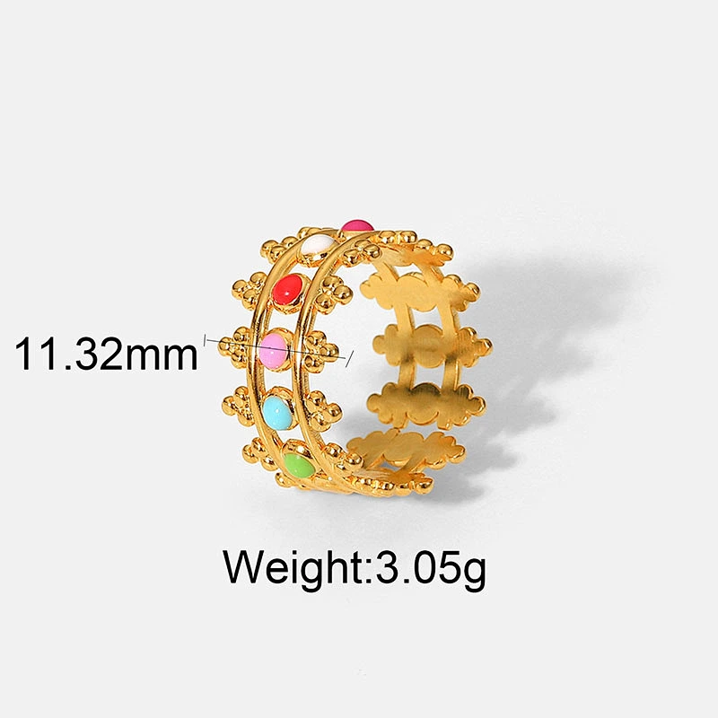 New Stainless Steel Rings Women Fashion Colorful Rings Ring Set