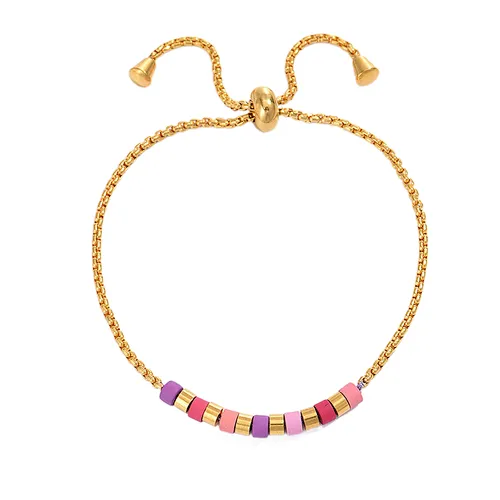 Trendy Stainless Steel Handmade Colorful Beaded Bracelet