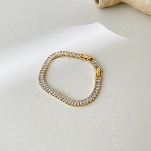Zircon Chain Necklace Bracelet Simple OT Buckle Chocker Set