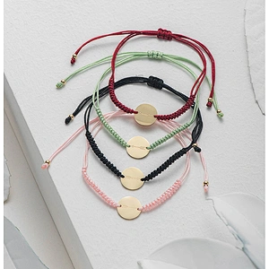 Stainless Steel Braided Rope Bracelet Coin Shape Chips Anklet