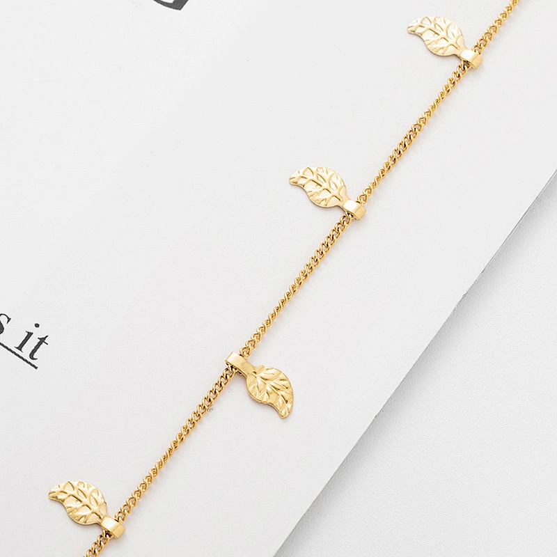 Leaf Pendant Necklace Women Stainless Steel Necklace Wholesale