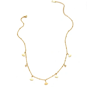 Chain Women Stainless Steel Ginkgo Biloba Pendants Necklace