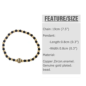 Couples Bracelets Men Women Zircon Enamel Beads Bracelet