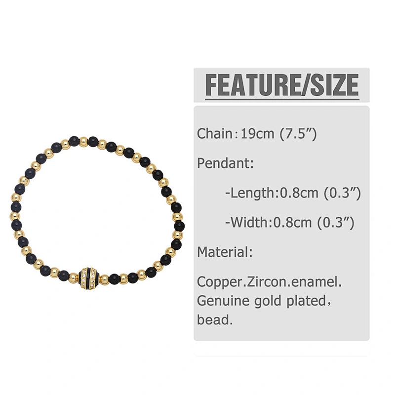 Couples Bracelets Men Women Zircon Enamel Beads Bracelet