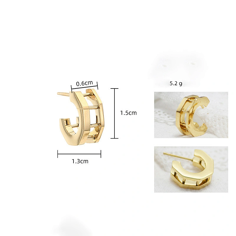 C-Shaped Earrings Girls Exquisite Small Stud Earrings