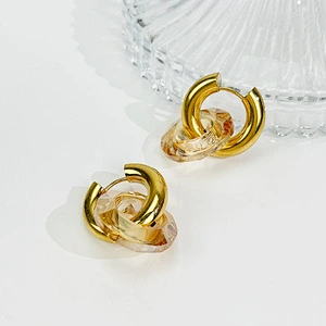 New Stained Glass Design Simple Personality Earrings