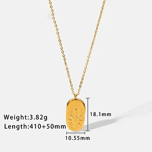 Fashion Simple Embossed Flower Pendant Necklace Women