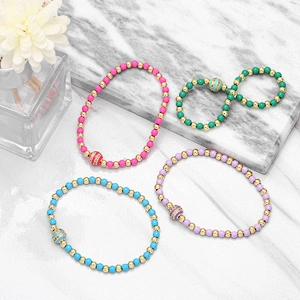 Couples Bracelets Men Women Zircon Enamel Beads Bracelet