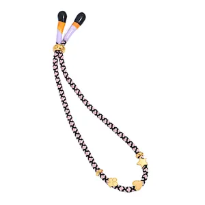 Bohemian Colorful Braided Stars Fluorescent Heart Bracelet