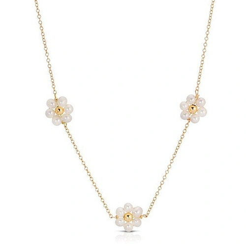 Fashion Jewellery Romantic Imitation Pearl Flower Necklace