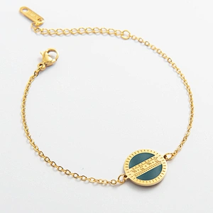 Vintage Titanium Steel Bracelet Gold Pentagram Bracelet