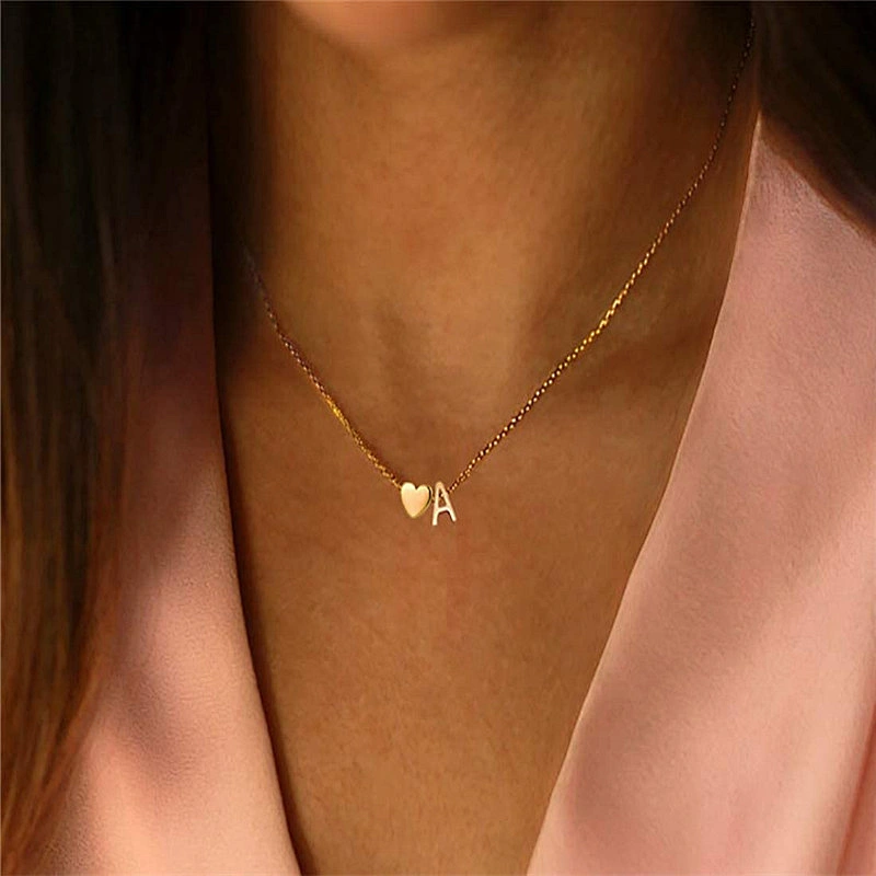 Fashion Letter Necklace Heart Necklace