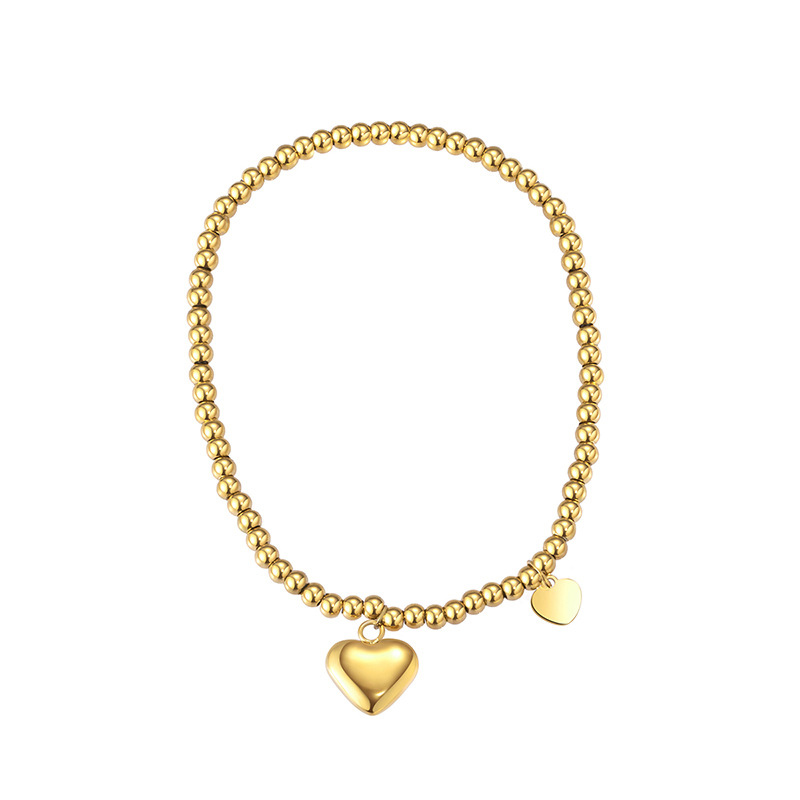 Titanium Beaded Jewelry Fashion Heart Pendant Bracelet