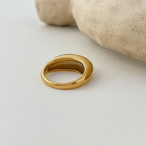 18K Gold Plated Simple Stainless Steel Ring