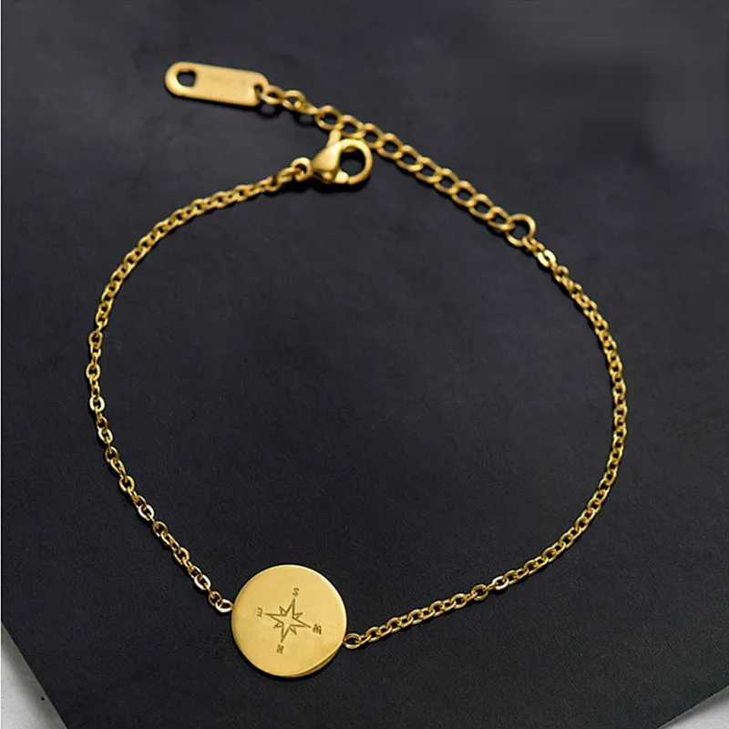 Simple Titanium Jewelry Chain Bracelet Stainless Steel