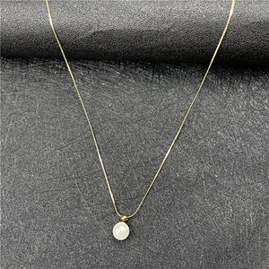 Fresh Water Pearl Necklace Pendant Steel Necklace