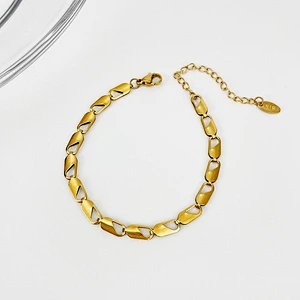 Simple Jewelry Chain Bracelet Stainless Steel Necklace Set