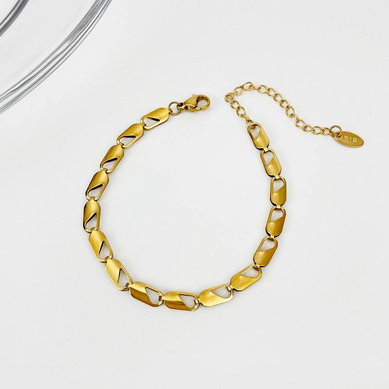 Simple Jewelry Chain Bracelet Stainless Steel Necklace Set