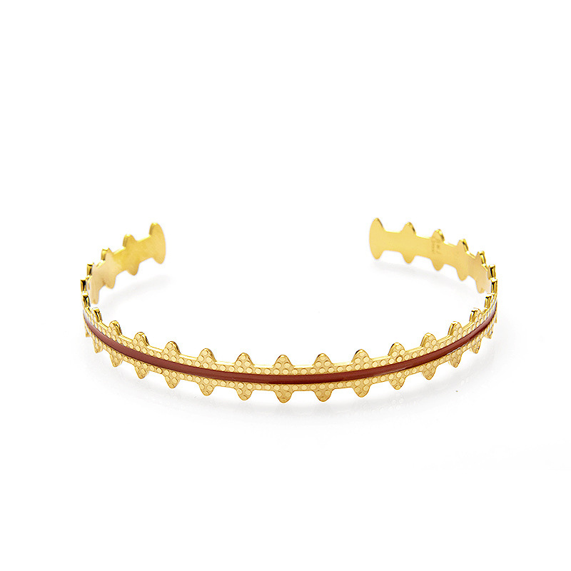 14K Gold Drip Oil Craft Vintage Bracelet Open Design Bracelet