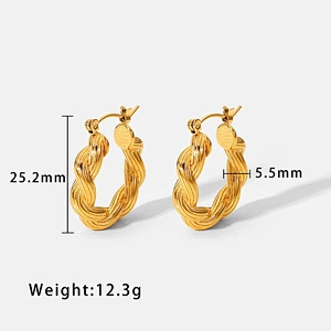 New Fashion Earrings Stainless Steel C Shape Earrings