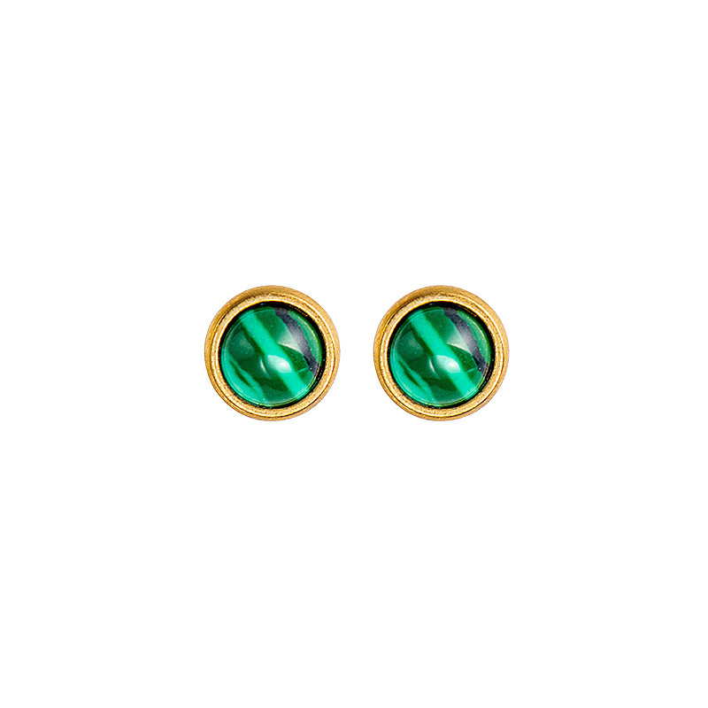 Stainless Steel Simple New Stone Stud Earrings
