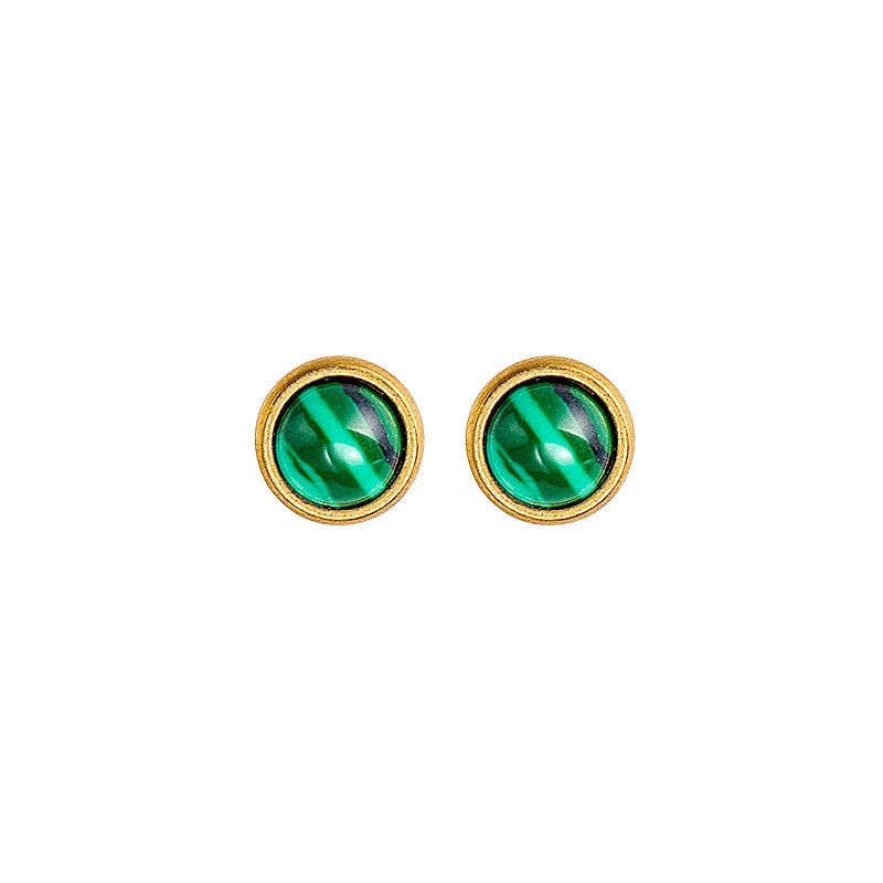 Stainless Steel Simple New Stone Stud Earrings