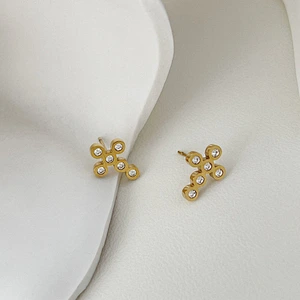 2022 New Hoop Earrings Cross Zircon Earrings