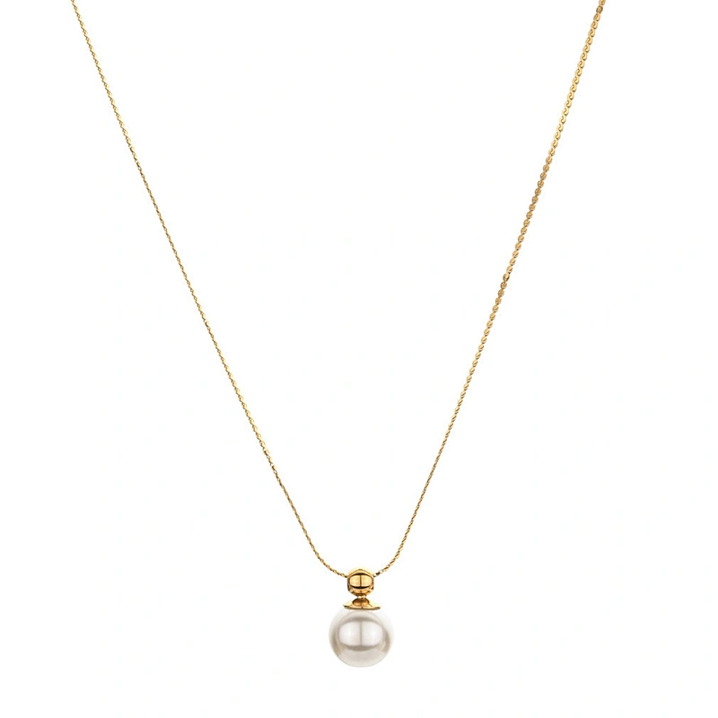 Fresh Water Pearl Necklace Pendant Steel Necklace